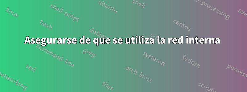 Asegurarse de que se utiliza la red interna