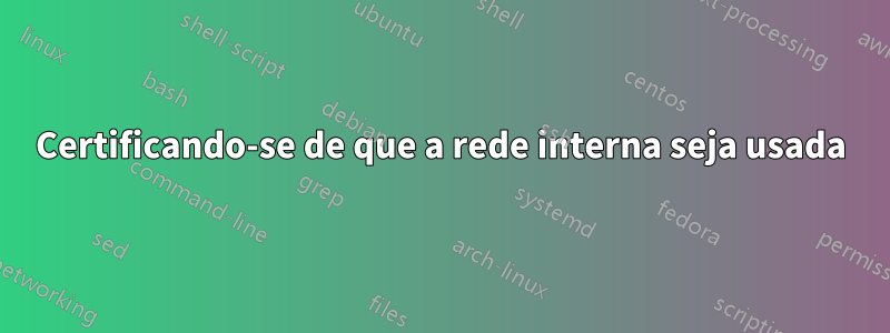 Certificando-se de que a rede interna seja usada