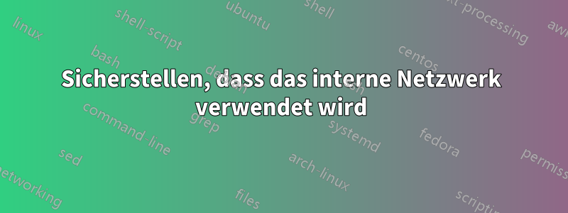 Sicherstellen, dass das interne Netzwerk verwendet wird