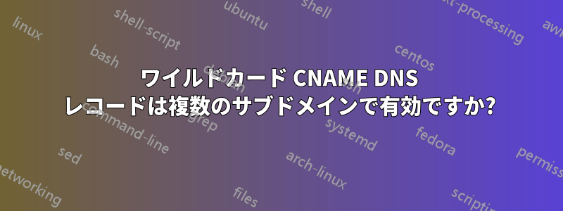 ワイルドカード CNAME DNS レコードは複数のサブドメインで有効ですか?