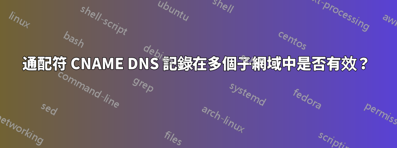 通配符 CNAME DNS 記錄在多個子網域中是否有效？