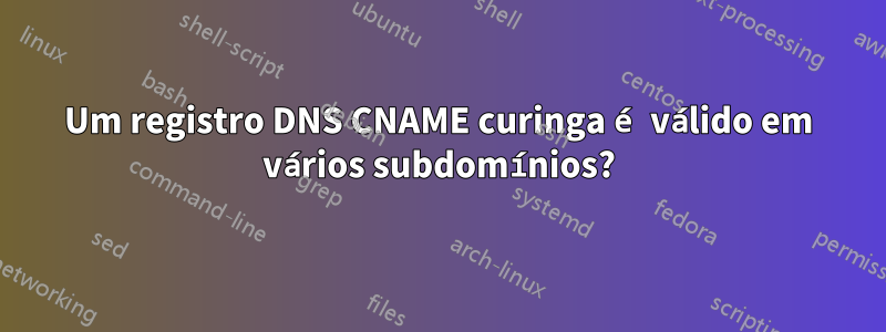 Um registro DNS CNAME curinga é válido em vários subdomínios?