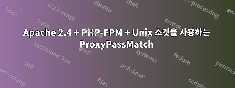 Apache 2.4 + PHP-FPM + Unix 소켓을 사용하는 ProxyPassMatch