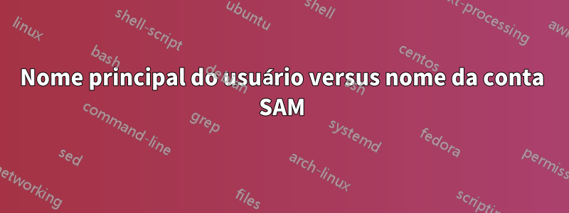 Nome principal do usuário versus nome da conta SAM