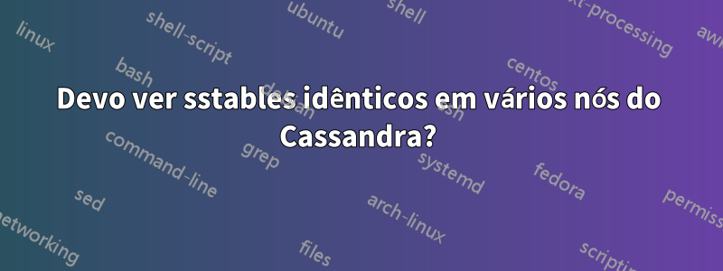 Devo ver sstables idênticos em vários nós do Cassandra?