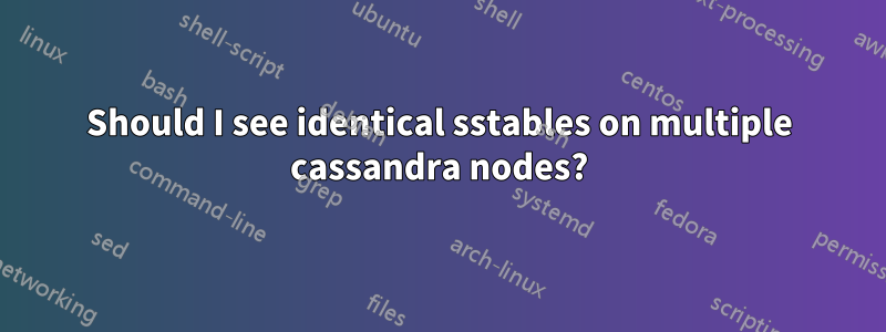 Should I see identical sstables on multiple cassandra nodes?