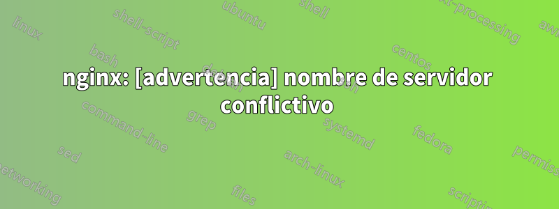 nginx: [advertencia] nombre de servidor conflictivo