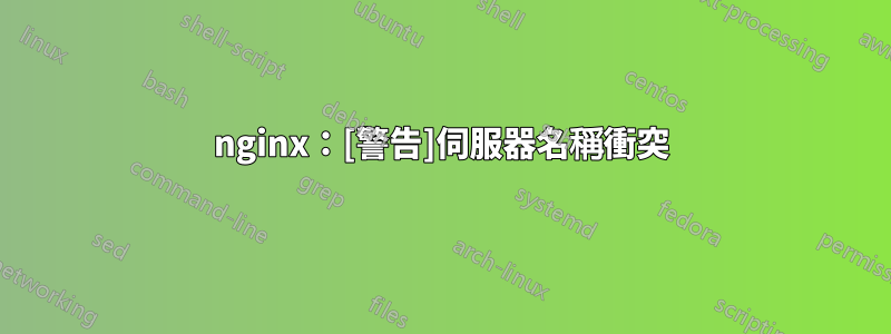 nginx：[警告]伺服器名稱衝突