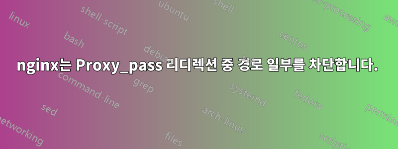 nginx는 Proxy_pass 리디렉션 중 경로 일부를 차단합니다.