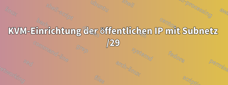 KVM-Einrichtung der öffentlichen IP mit Subnetz /29