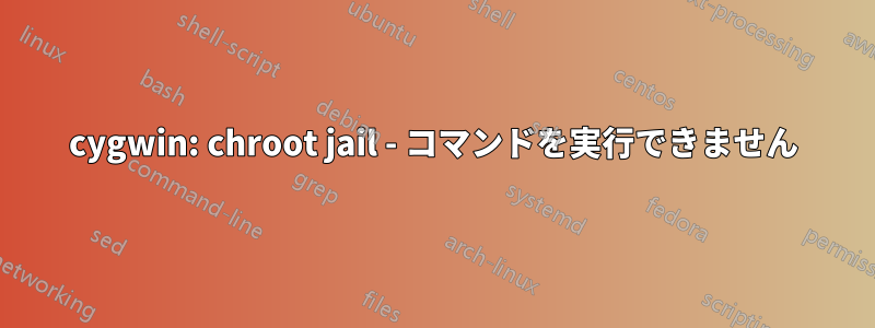 cygwin: chroot jail - コマンドを実行できません