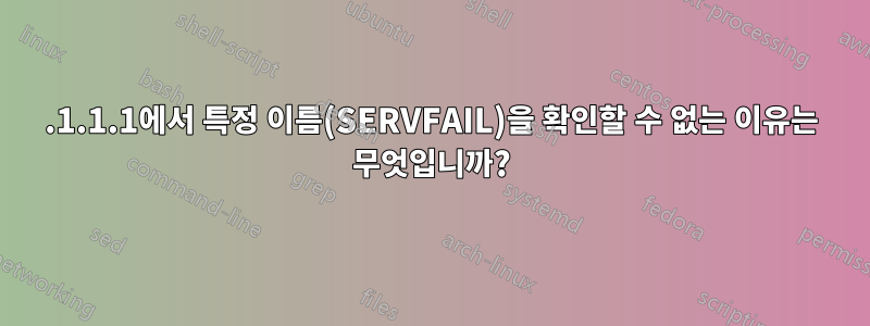 1.1.1.1에서 특정 이름(SERVFAIL)을 확인할 수 없는 이유는 무엇입니까?