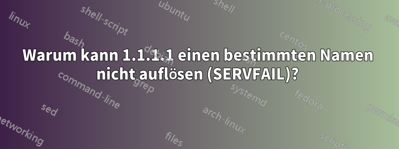 Warum kann 1.1.1.1 einen bestimmten Namen nicht auflösen (SERVFAIL)?