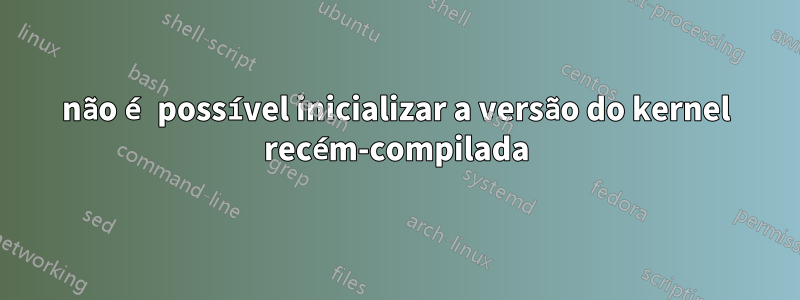 não é possível inicializar a versão do kernel recém-compilada