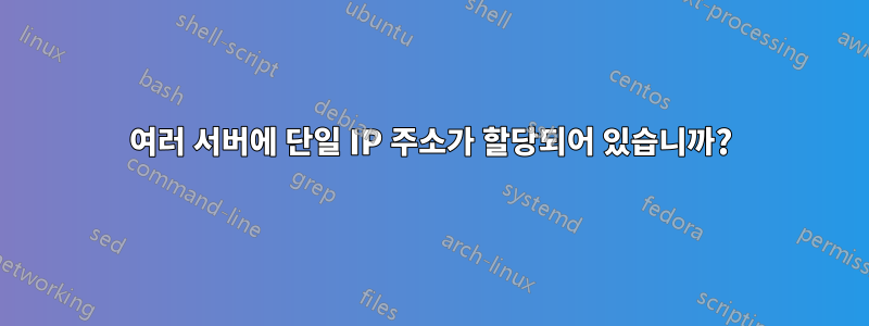 여러 서버에 단일 IP 주소가 할당되어 있습니까?