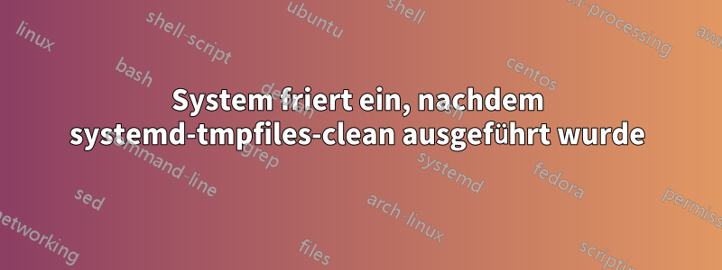 System friert ein, nachdem systemd-tmpfiles-clean ausgeführt wurde