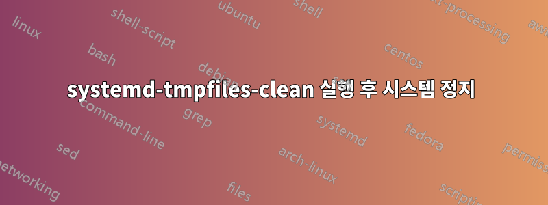 systemd-tmpfiles-clean 실행 후 시스템 정지