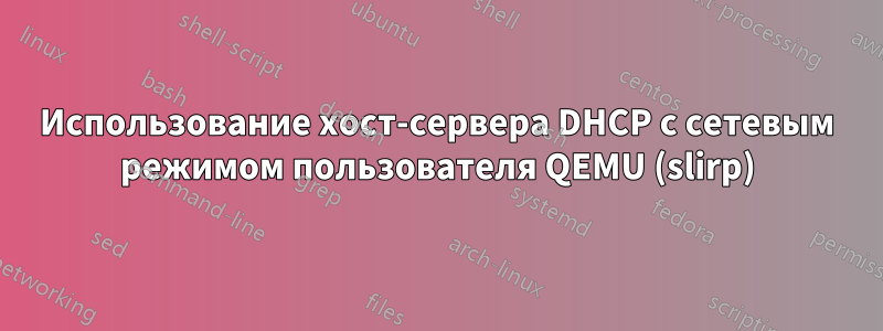 Использование хост-сервера DHCP с сетевым режимом пользователя QEMU (slirp)