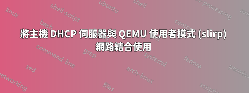 將主機 DHCP 伺服器與 QEMU 使用者模式 (slirp) 網路結合使用