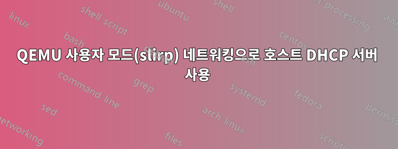 QEMU 사용자 모드(slirp) 네트워킹으로 호스트 DHCP 서버 사용