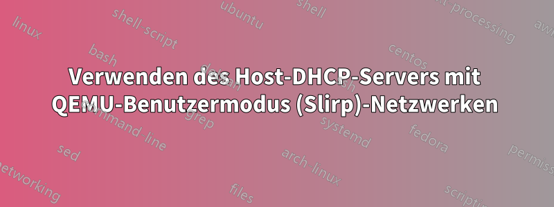 Verwenden des Host-DHCP-Servers mit QEMU-Benutzermodus (Slirp)-Netzwerken