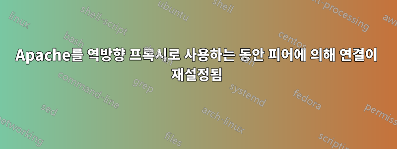 Apache를 역방향 프록시로 사용하는 동안 피어에 의해 연결이 재설정됨