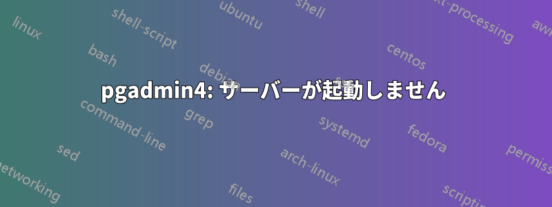 pgadmin4: サーバーが起動しません