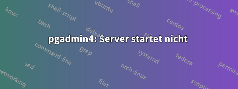 pgadmin4: Server startet nicht