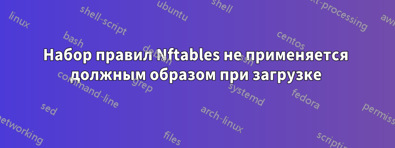 Набор правил Nftables не применяется должным образом при загрузке