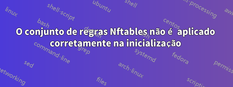 O conjunto de regras Nftables não é aplicado corretamente na inicialização