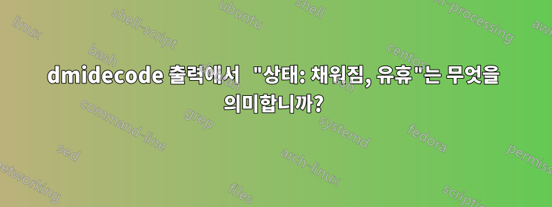 dmidecode 출력에서 ​​"상태: 채워짐, 유휴"는 무엇을 의미합니까?