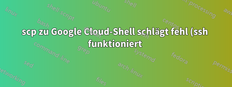 scp zu Google Cloud-Shell schlägt fehl (ssh funktioniert)