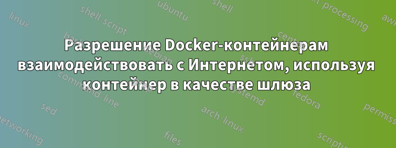 Разрешение Docker-контейнерам взаимодействовать с Интернетом, используя контейнер в качестве шлюза