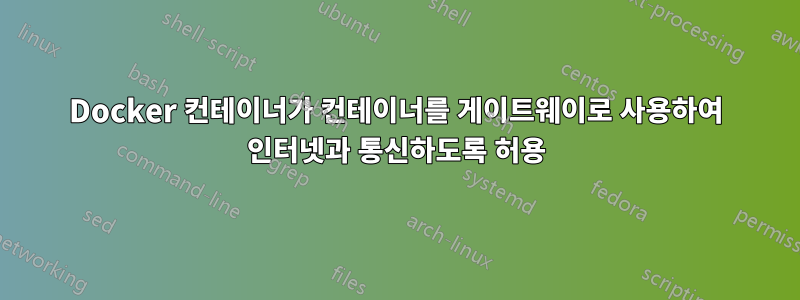 Docker 컨테이너가 컨테이너를 게이트웨이로 사용하여 인터넷과 통신하도록 허용