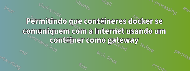 Permitindo que contêineres docker se comuniquem com a Internet usando um contêiner como gateway