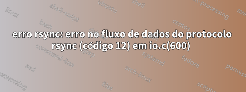 erro rsync: erro no fluxo de dados do protocolo rsync (código 12) em io.c(600) 