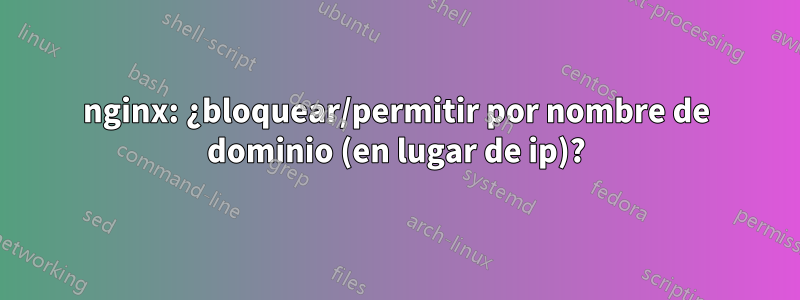 nginx: ¿bloquear/permitir por nombre de dominio (en lugar de ip)?