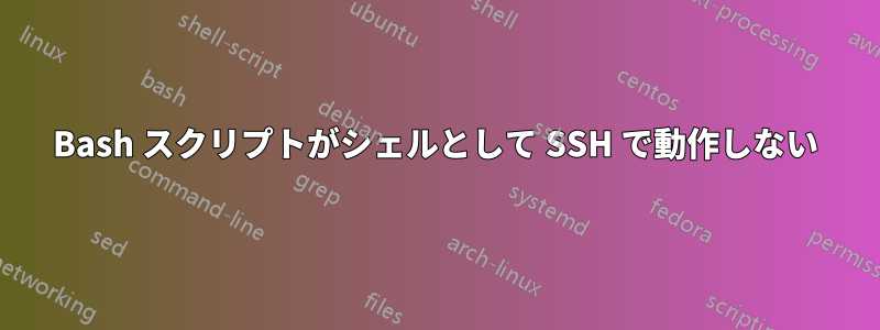 Bash スクリプトがシェルとして SSH で動作しない