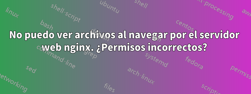 No puedo ver archivos al navegar por el servidor web nginx. ¿Permisos incorrectos?