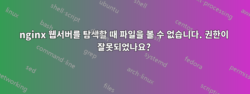 nginx 웹서버를 탐색할 때 파일을 볼 수 없습니다. 권한이 잘못되었나요?