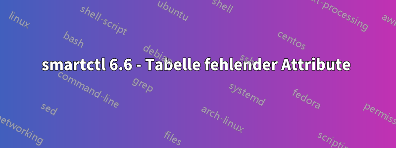 smartctl 6.6 - Tabelle fehlender Attribute