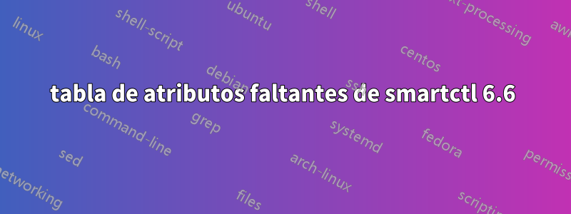 tabla de atributos faltantes de smartctl 6.6