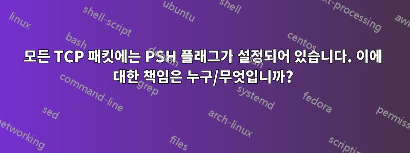 모든 TCP 패킷에는 PSH 플래그가 설정되어 있습니다. 이에 대한 책임은 누구/무엇입니까?