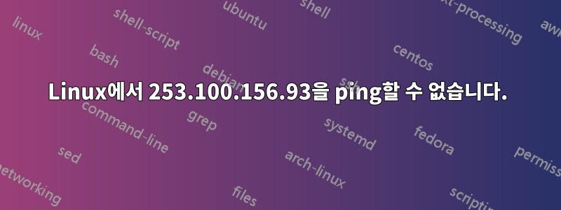 Linux에서 253.100.156.93을 ping할 수 없습니다.