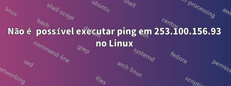 Não é possível executar ping em 253.100.156.93 no Linux