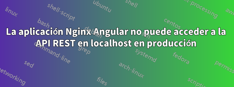 La aplicación Nginx Angular no puede acceder a la API REST en localhost en producción