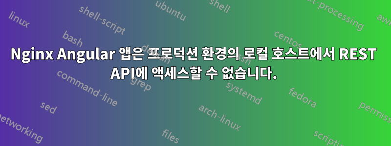 Nginx Angular 앱은 프로덕션 환경의 로컬 호스트에서 REST API에 액세스할 수 없습니다.