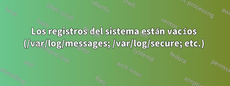 Los registros del sistema están vacíos (/var/log/messages; /var/log/secure; etc.)