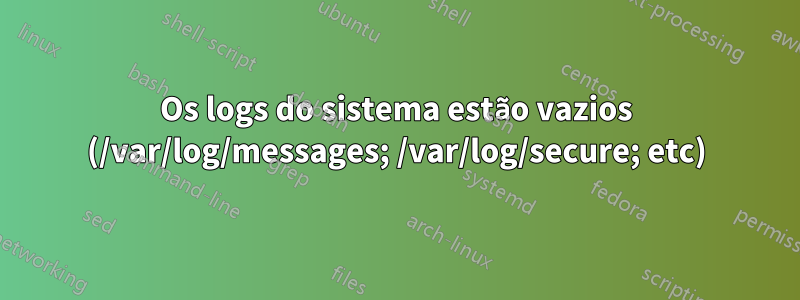 Os logs do sistema estão vazios (/var/log/messages; /var/log/secure; etc)