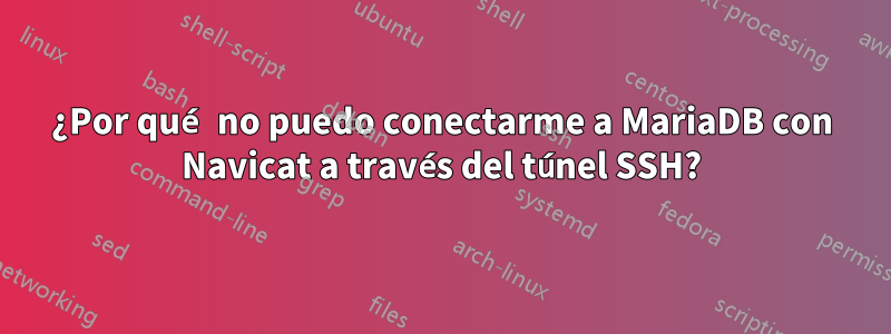 ¿Por qué no puedo conectarme a MariaDB con Navicat a través del túnel SSH?